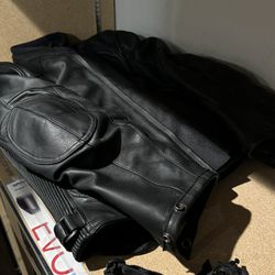 Helite Black Leather Motorcycle Airbag Jacket