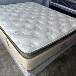 Queen Organic Elite Superior Hybrid Cool Gel Memory Foamm Pillow Top 14inch Matres!