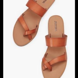 Cloey Faux Leather Slides