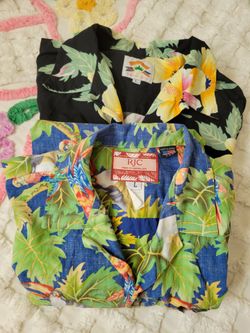 Two Hawaiian Shirts Size Large