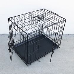 (New) $30 XSmall 24” Folding Metal Dog Crate Cage Kennel 24x17x19” 