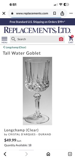 18 Crystal Water Goblets