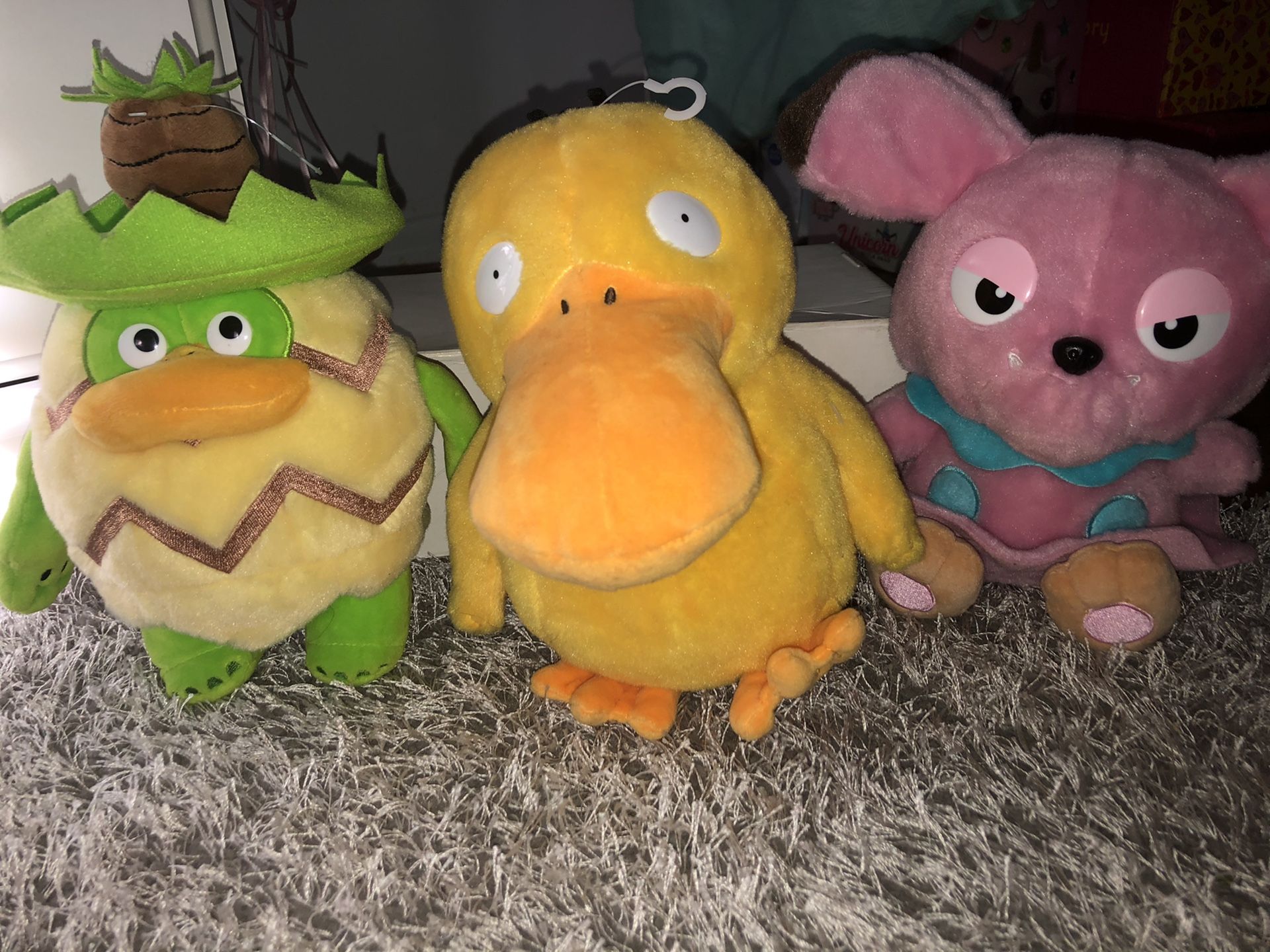 Pokémon Detective Pikachu talking plush bundle of 3 (psyduck, snabull,ludicolo)
