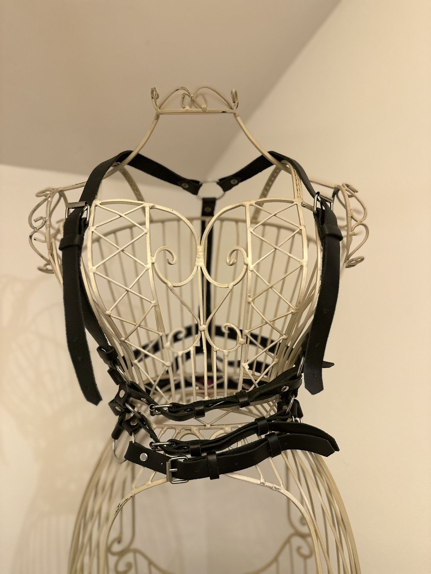 Handcrafted Black Leather Body Harness – Adjustable Statement Accessory