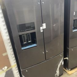 KitchenAid 26.8 cu. ft. 36-Inch Width Standard Depth French Door Refrigerator with Exterior Ice and Water and PrintShield™ Finish- Black Stainless