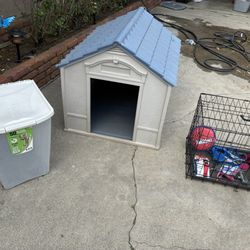 Dog House, Dog Cage, And Accessories For The Dog