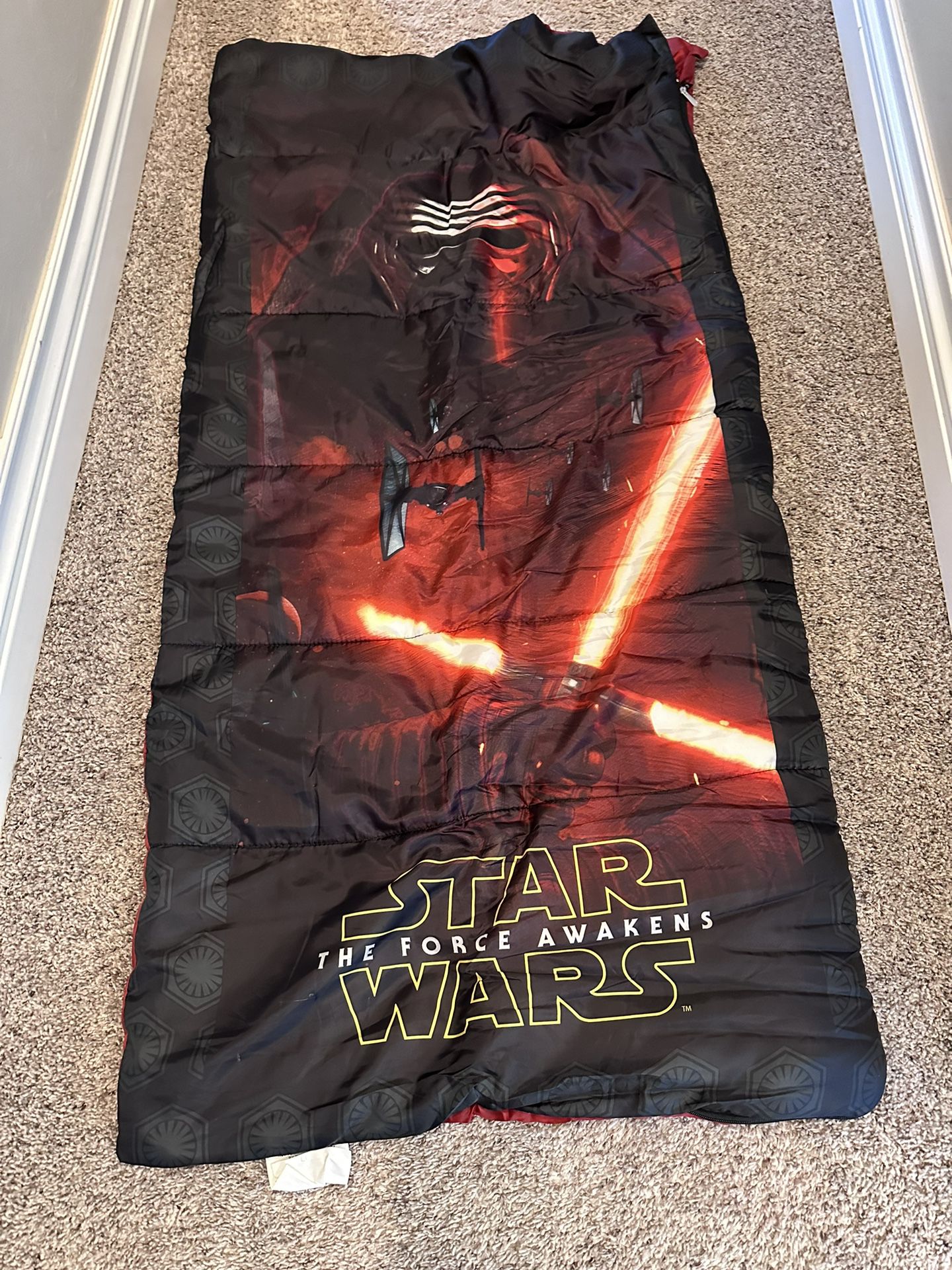 Disney Star Wars Kids Sleeping Bag, With Carrying Case 28" X 56" 