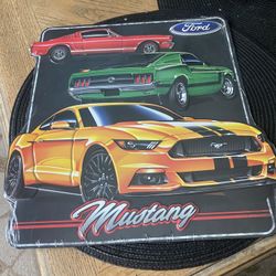 FORD Mustang Metal Wall Decor Sign New In Plastic 12.8 X 13 Inch