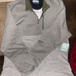 Magellan 1/4 Zip Fleece Pullover Sweater XL Gray Classic Fit Long Sleeve