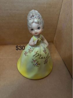 vintage Josef Originals March monthly birthstone bell