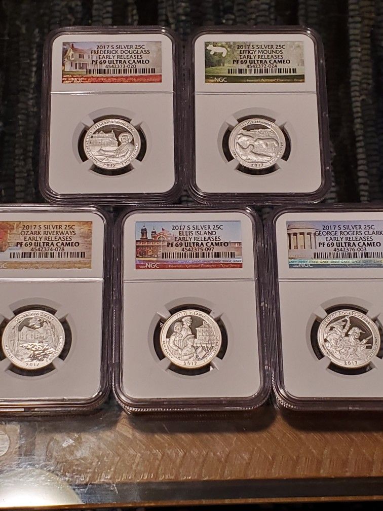 2017 S Silver Quarter Set! NGC PF69 Ultra Cameo!