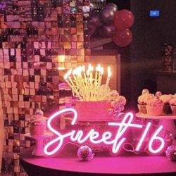 Pink Sweet 16 Party decorations 