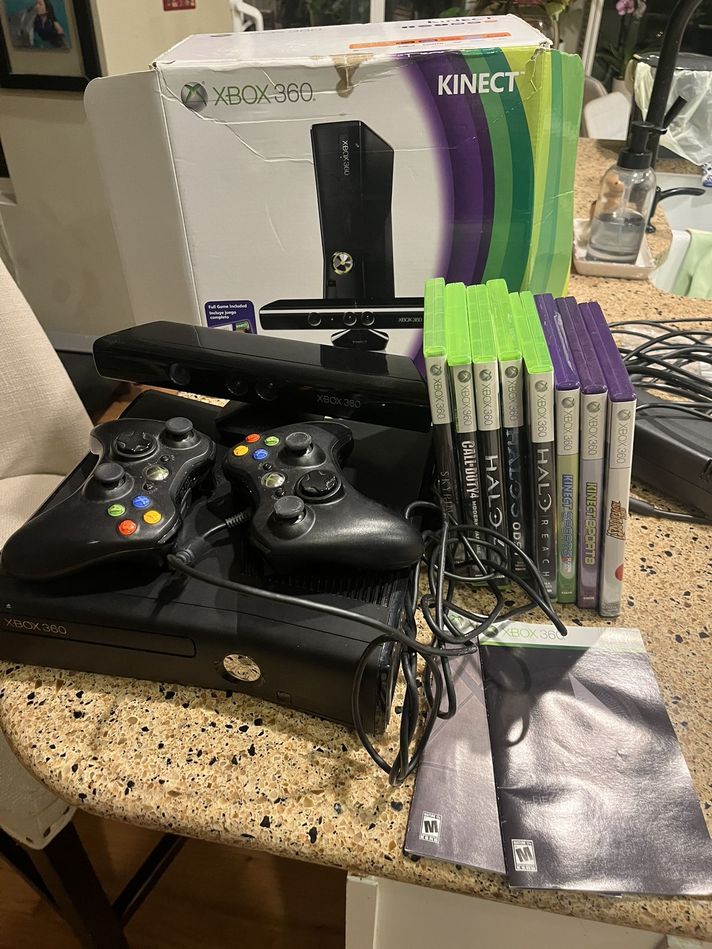 XBOX 360 Kinect With 2 Controllers And 9 Games for Sale in Issaquah, WA ...