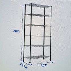 6 Level Metalic Shelf Kitchen Garage Adjustable Shelves 80x30x14.1