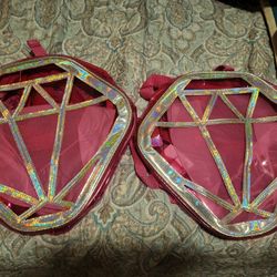 Claires Clear Diamond Pink Backpack