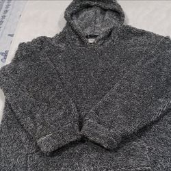 Gray Fuzzy Fleece Pullover Hoodie Size XL