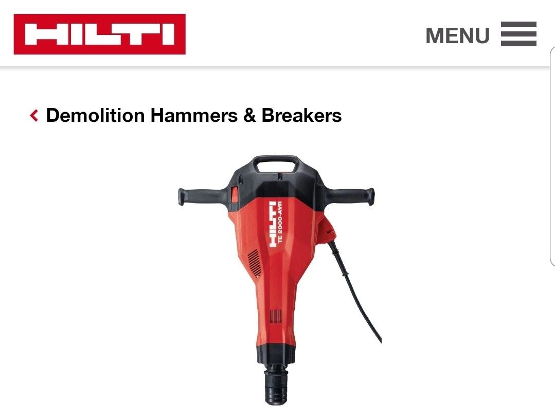 Brand New HILTI TE 2000 AVR Demolition Hammers (Only 2 left)