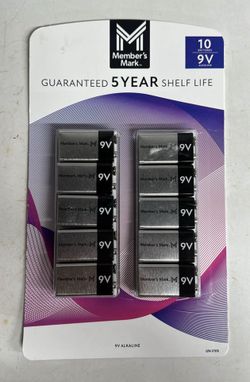 Alkaline 9V Batteries (10 Pack) Expires:12/2030