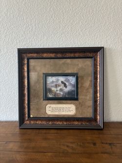 Robert Steiner Eagle Framed Art with Isaiah 66:2 Scripture