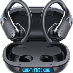 new Wireless Earbuds Bluetooth Headphones Wireless Charging 120hrs Playback IPX7 Waterproof Earphones with LED Battery Display Over-Ear Headset with E