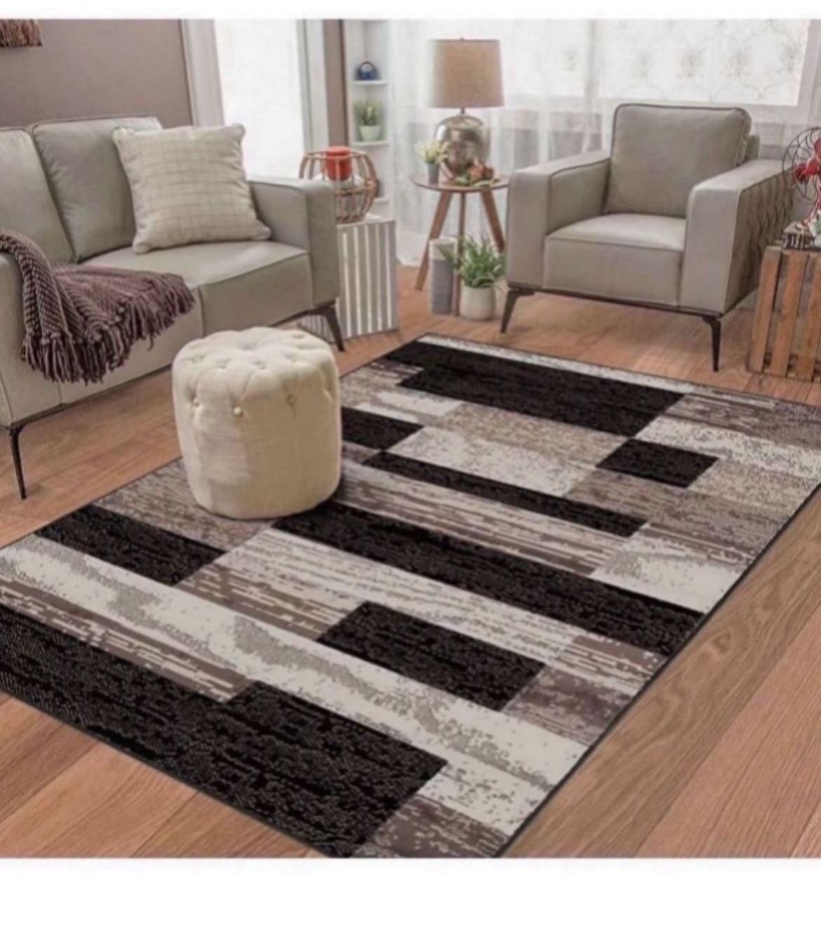 8ft X 10ft Superior Indoor Area Rug, Jute Backed, Modern Geometric Patchwork Floor Decor For Bedroom, Office, Living Room, Entryway Hardwood Floors!