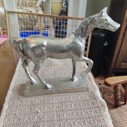 VINTAGE CAST ALUMINUM HORSE STATUE