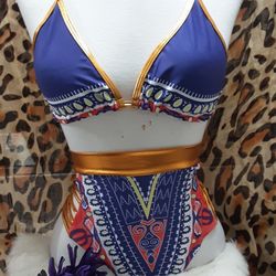 Purple And Gold Bikini