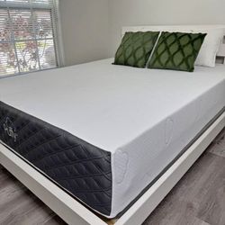 Queen Size Puffy Memory Foam Mattress – 12” Firm | Brand New, Factory Sealed in Plastic | Same Day Delivery Available 🚚