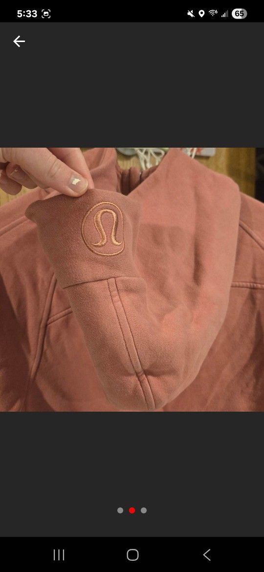Lululemon Pink Half Zip Scuba Hoodie Size 6