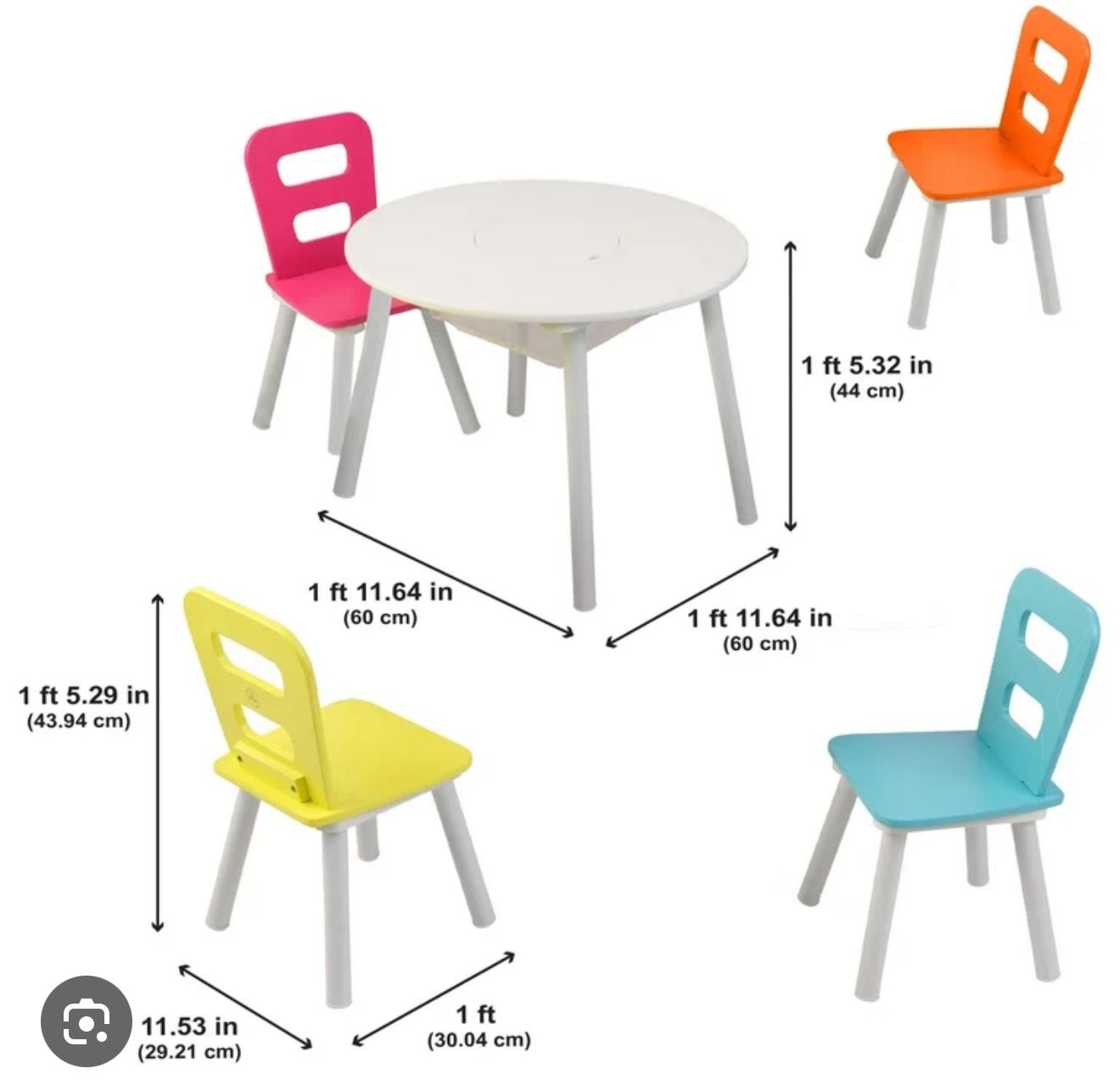 KidKraft Round Storage Table & 4 Chairs Set