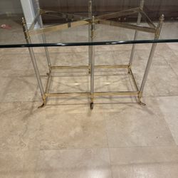 Dining Table Chrome & Gold 