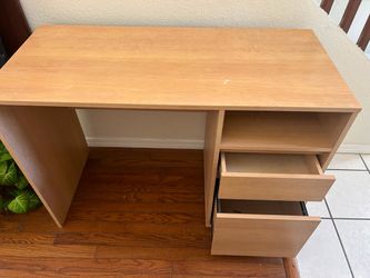 Light Wood Student Desk with Drawers and Chair
