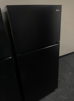Midea Top Freezer Fridge – Black, clean interior, LED light