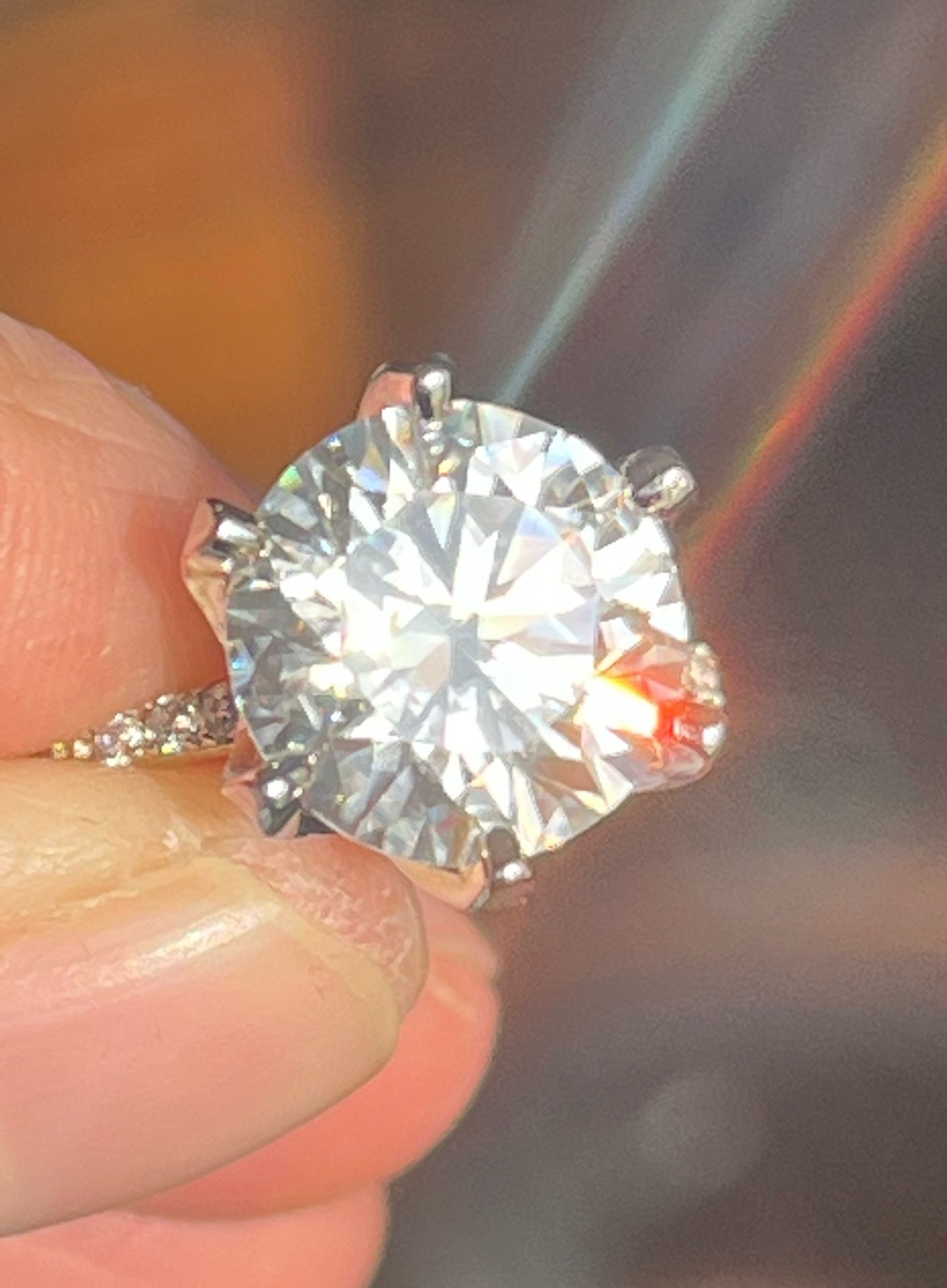 Certified 5.48 Carat Round Moissanite Ring/14k gold filled Silver Ring
