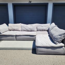 Gray Modular Cloud Sectional Couch
