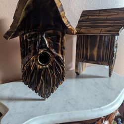 Hand-carved Bird Houses