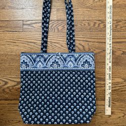 Vera Bradley Nantucket Navy Blue Tie Tote Tote/Bag/Purse Vintage Retired NWOT