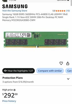 *TWO*  Samsung 16GB (32gb total) DDR5 5600MHz UDIMM