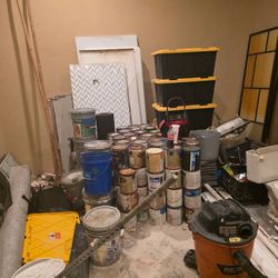 File Cabinets, Cans Of Paint Pick Up All For Free. Have To Pick All Items Up.  