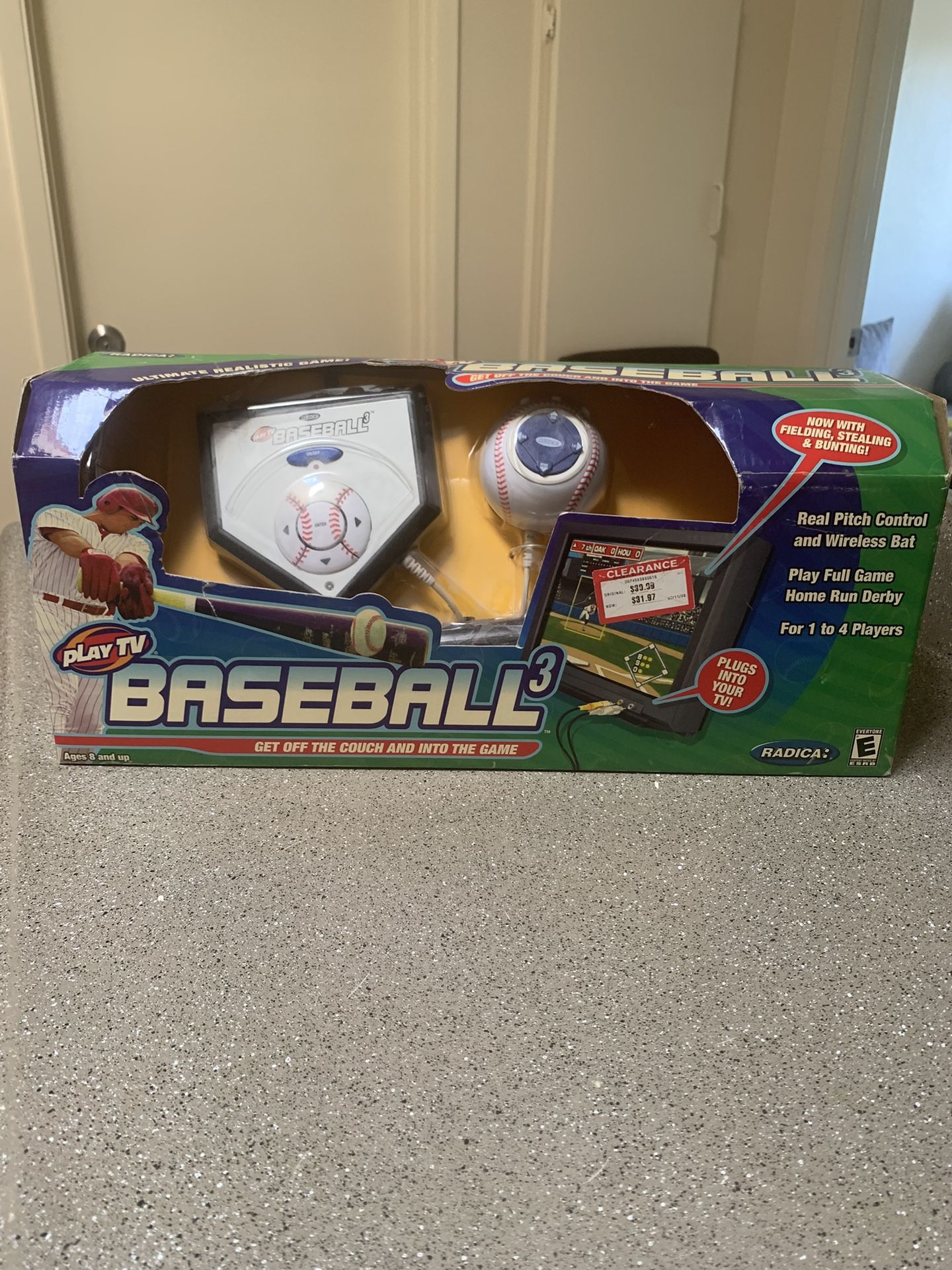 Radica Play TV Baseball 3 Plug & Play TV Video Game System Model 74022 NEW