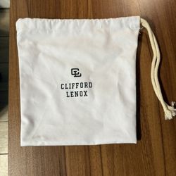 Clifford Lenox White Cotton Drawstring Dust Bag Storage Pouch – 10x10”