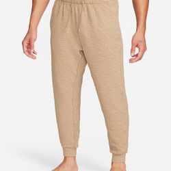 NWT Nike Mens Size Large Yoga Dri-Fit Tapered Tan Beige SweatPants Joggers Flex