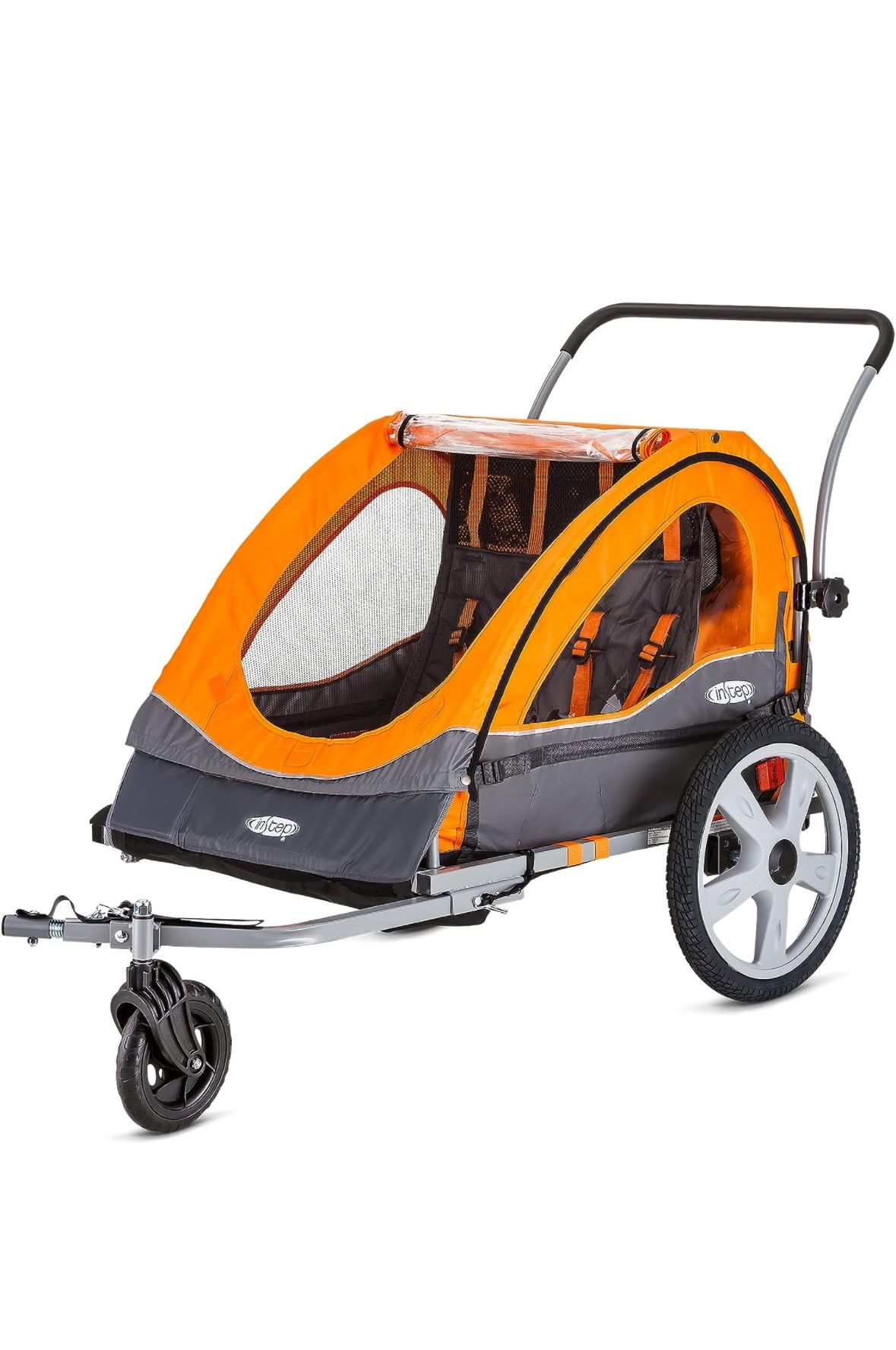 New In Box! Instep Quick-N-EZ Double Tow Behind Bike Trailer