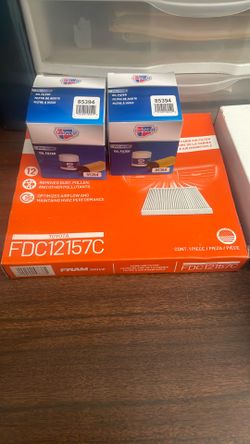Toyota Corolla oil filter, cabin air filter,  air filter
