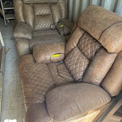 Two Electric Recliners, Like New, Slightly Different Colors