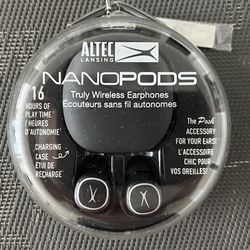 Altec Lansing NanoPods Truly Wireless Earbuds w/ Charging Case - Black