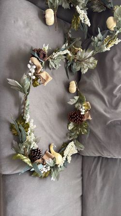 2 Fall Harvest Wreath with Garland