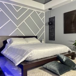 Post-modern King Bed Frame - No Mattress