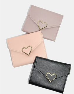 Adorable Heart-Shaped Trifold Wallet