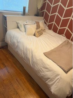 IKEA Queen Bed Frame With Pullout Storage and Leesa Mattress
